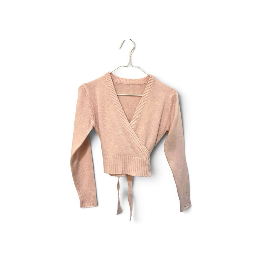 Capezio M Dance Girls Pink Wrap Sweater with Tie Medium 10/12 Ballet Pink Large